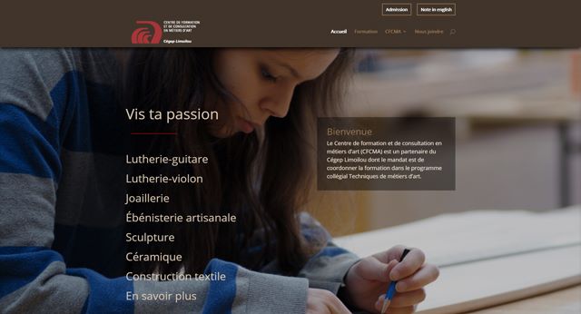 Print-screen site Web Pavillon des métiers d'art