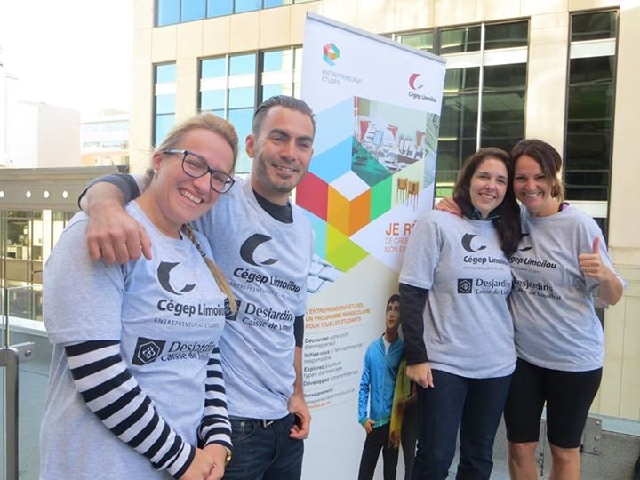 Caroline Gagnon et Hugo Danis Dumontier, Caisse Desjardins de Limoilou; Joanne Lussier et Valérie Huppé, Cégep Limoilou. Valérie Huppé, conseillère en entrepreneuriat