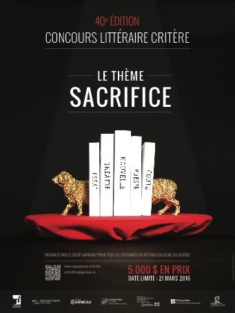 Affiche concours littéraire thème Le sacrifice
