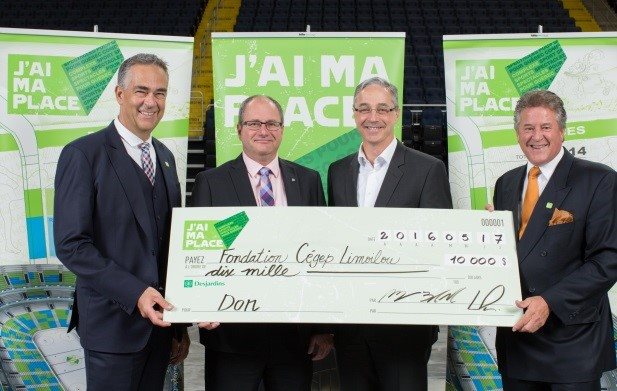 Remise de chèque de J'ai ma place à la Fondation du Cégep Limoilou