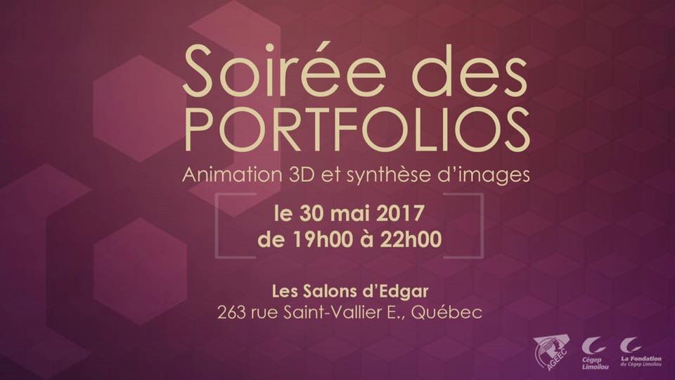 Affiche Soirée portfolio des étudiants en Animations 3D et synthèse d'images 30 mai 2017