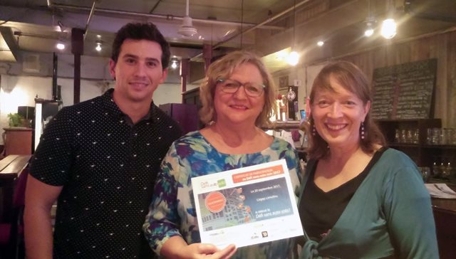 Étienne Lavallée, chargé de projet à Mobili-T, Ginette Beaudoin, régisseure des Services communautaires et coordonnatrice du CACE du Cégep Limoilou et Barbara Genest, consultante pour le Cégep Limoilou et directrice générale de Québec’ERE