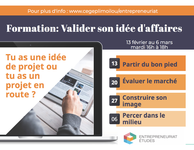 Visuel de la conférence Valider une idée d'affaires