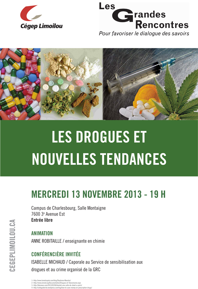 Affiche Grandes rencontres sur les drogues