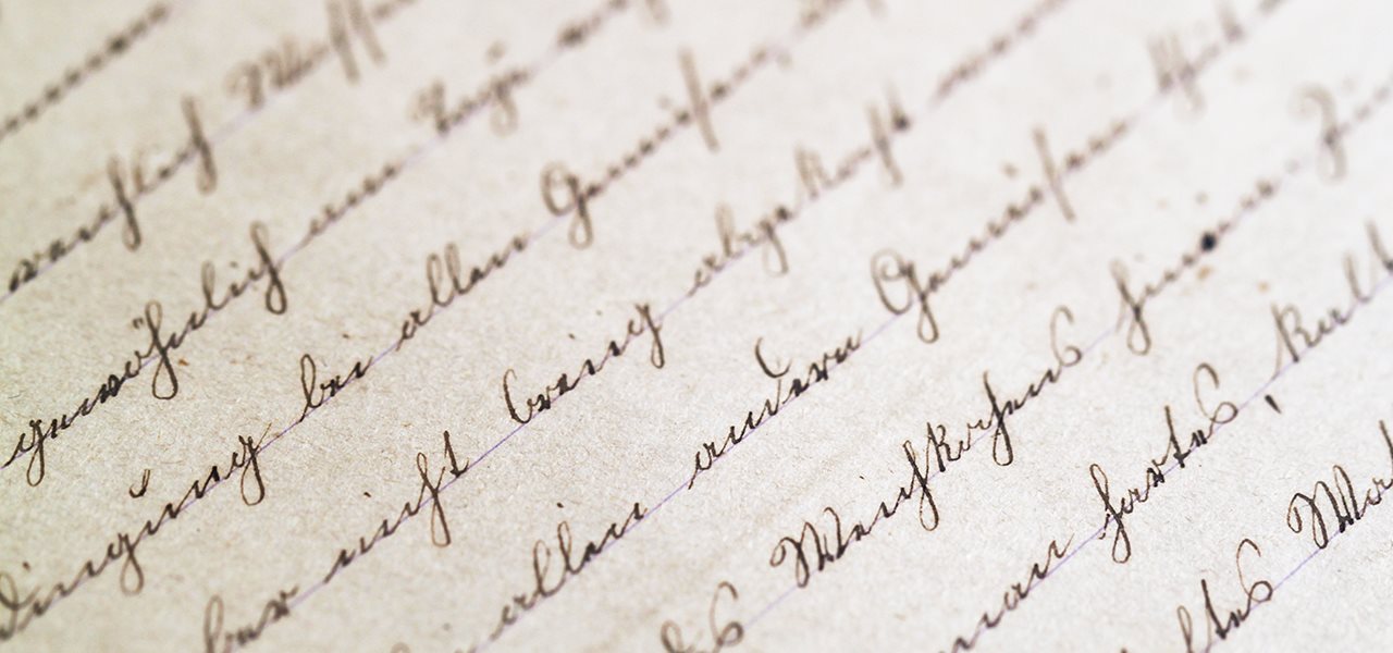 Lettre poésie cursive