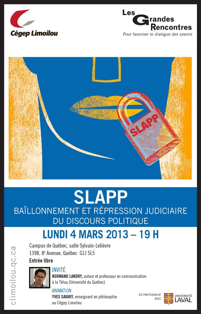 Affiche Grandes Rencontres SLAPP bâillonnement et répression judiciaire