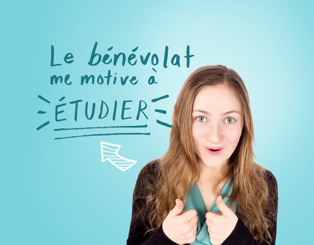 Fille qui dit : Le bénévolat me motive à étudier