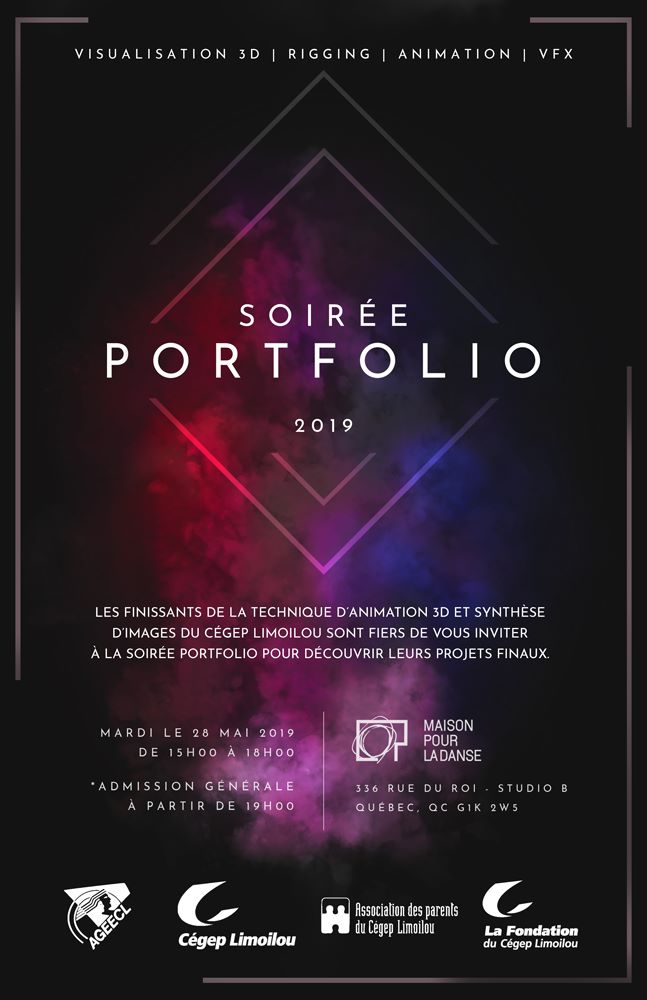 Affiche soirée portfolio 2019