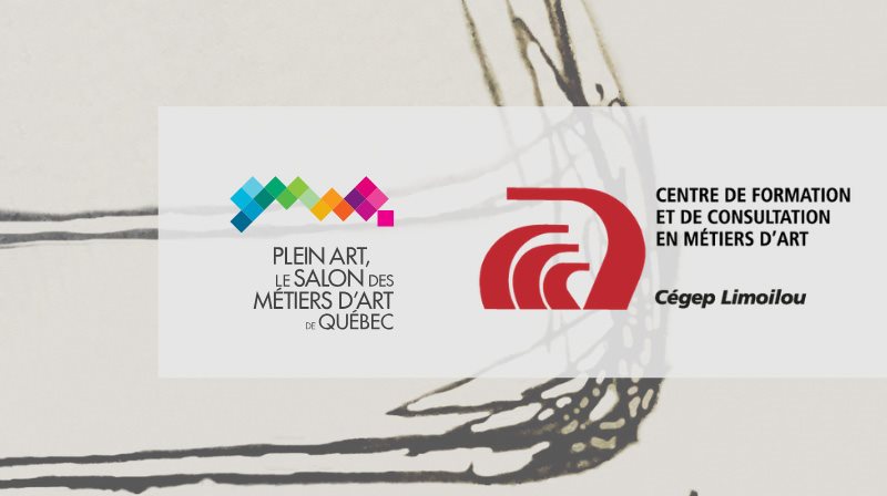 Plein Art, logo des métiers d'art du Québec, logo du centre de formation et de consultation en métiers d'art du Cégep Limoilou