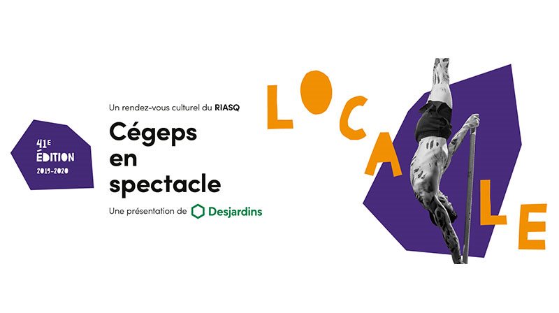 Affiche de la finale locale de Cégeps en spectacle, logo de Desjardins