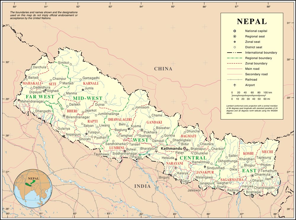 Carte Népal
