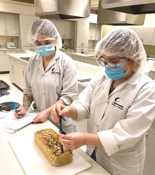 Étudiantes en diététique qui testent un pain 