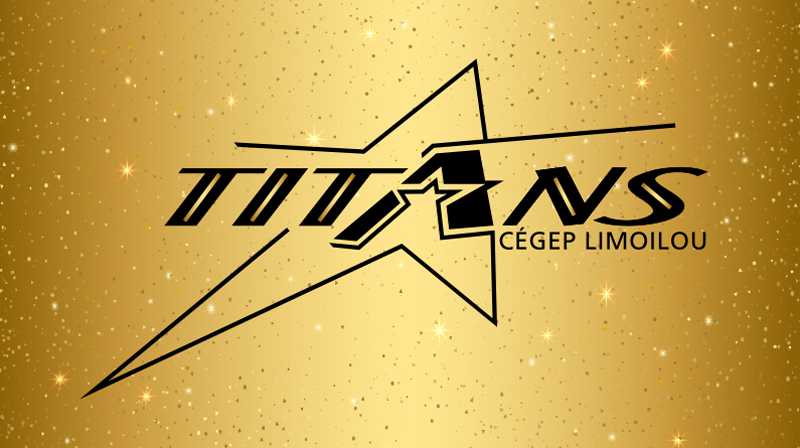Logo Titans Cégep Limoilou noir sur fond doré