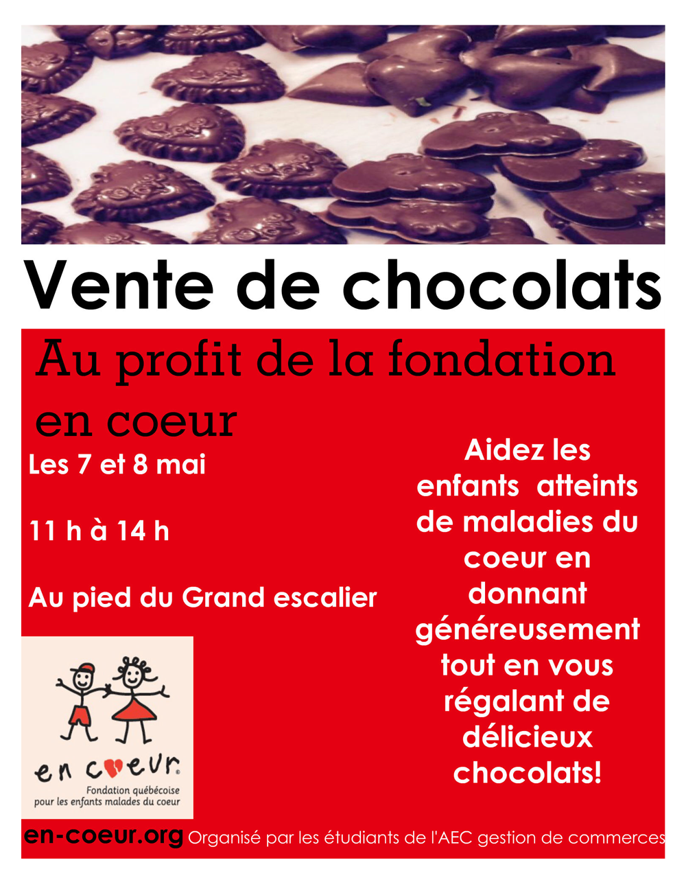Affiche promo vente de chocolats