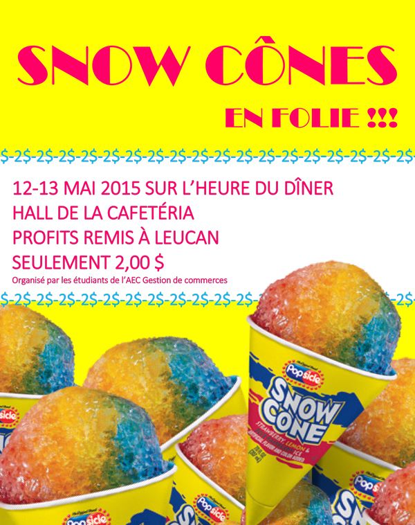 Affiche vente de friandises glacées (snow cones)