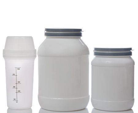 Pots de créatine ou de protéines et shaker
