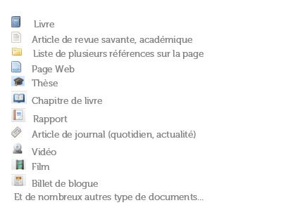 Type de document Zotero