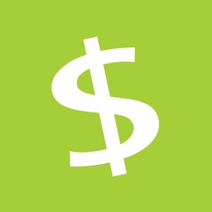 Signe de dollars blanc sur fond vert
