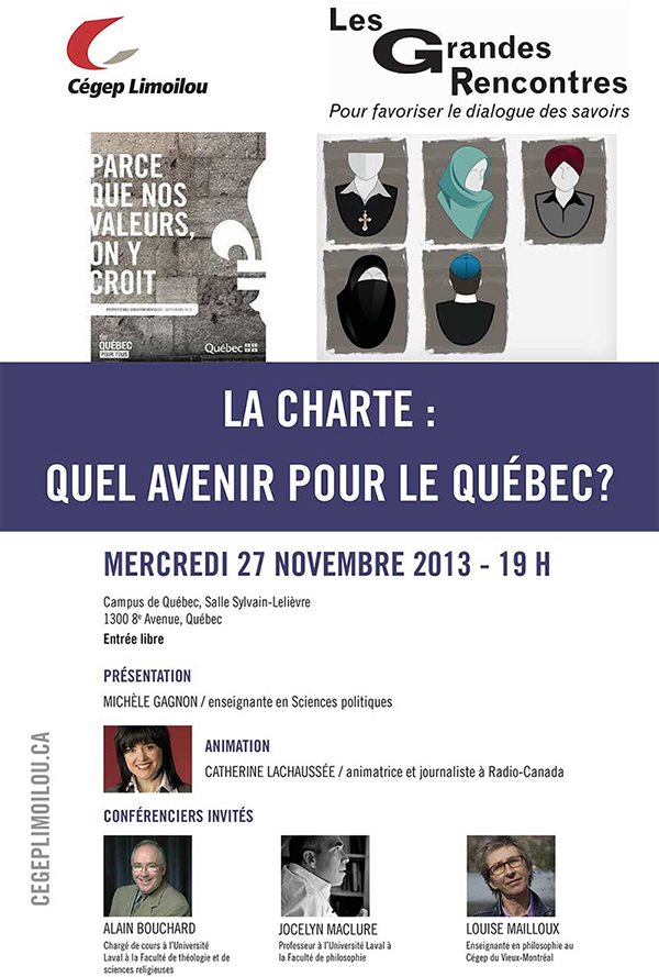 Affiche La charte : quel avenir pour le Québec