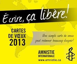 Écrire, ça libère. Carte de vœux 2013