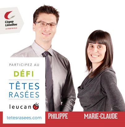 Philippe Aubé et Marie-Claude Beaudry, participants au Défi têtes rasées