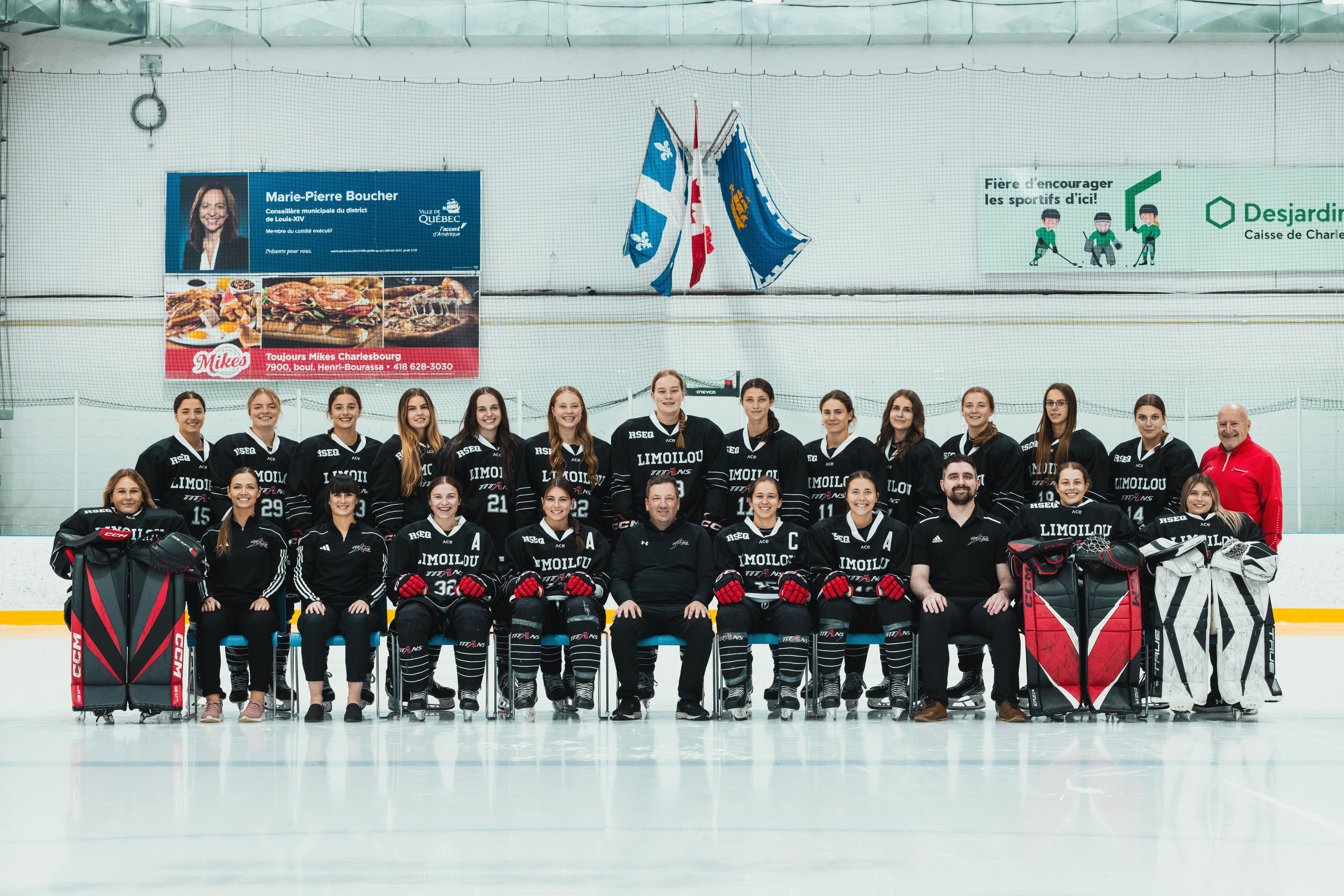 Équipe de hockey féminin division 1 des Titans du Cégep Limoilou 2024-2025