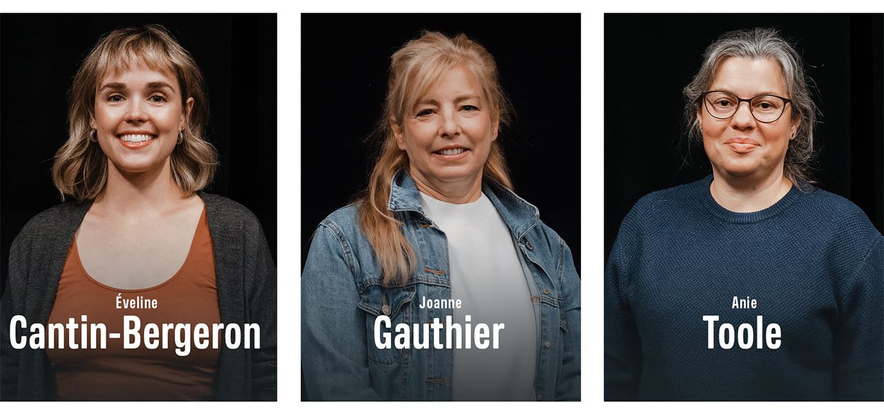 Éveline Cantin-Bergeron, créatrice textile; Joanne Gauthier, céramiste; Anie Toole, créatrice textile.