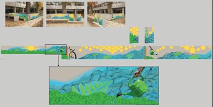 Visuels aménagement de mobiliers Vélo mise en évidence des éléments